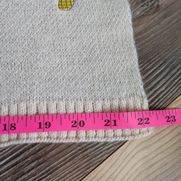 SOONER STATE FRONTIER STRIP Beige Tan Pineapple Fruit Embroidered Scarf - Picture 7 of 7